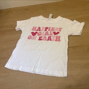 Toddler Size 2T Rabbit Skins White Tee with Pink Lettering
